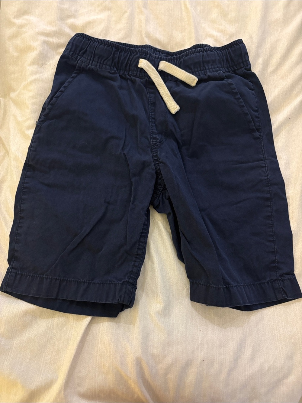The Children's Place Navy Drawstring Pull-On Shorts with White Cord